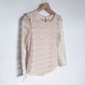 3 FOR $15 Cream Lace Women's long sleeve Top